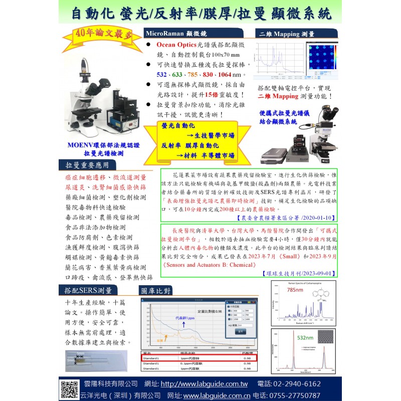 自動化 螢光/反射率/膜厚/拉曼 顯微系統