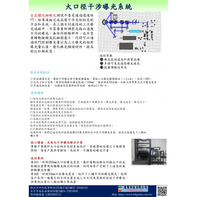 大口徑干涉曝光系統