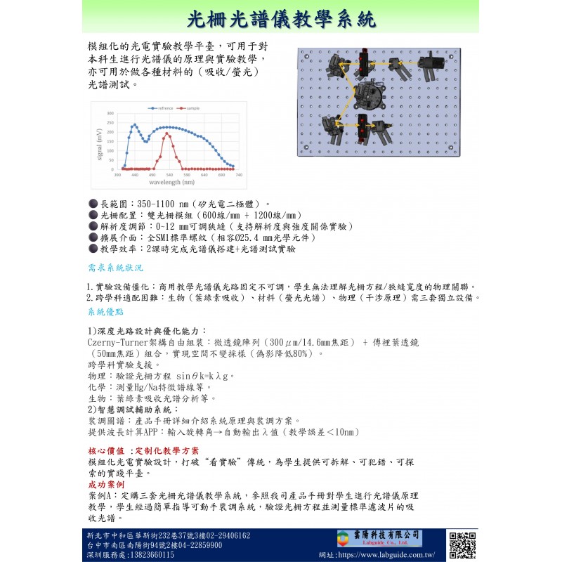 光柵光譜儀教學系統
